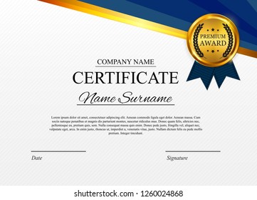 Certificate template Background. Award diploma design blank. Vector Illustration EPS10