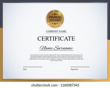Certificate template Background. Award diploma design blank. Vector Illustration EPS10