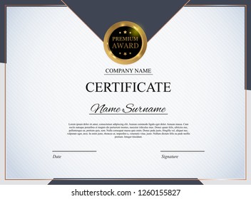 Certificate template Background. Award diploma design blank. Vector Illustration EPS10