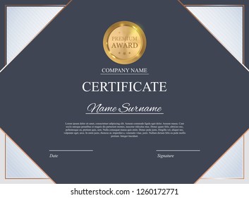 Certificate template Background. Award diploma design blank. Vector Illustration EPS10