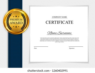Certificate template Background. Award diploma design blank. Vector Illustration EPS10