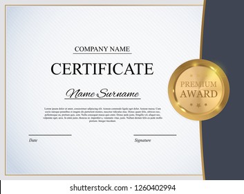 Certificate template Background. Award diploma design blank. Vector Illustration EPS10