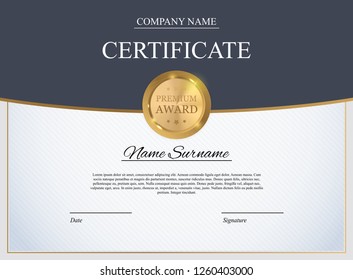 Certificate template Background. Award diploma design blank. Vector Illustration EPS10