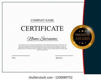 Certificate template Background. Award diploma design blank. Vector Illustration EPS10