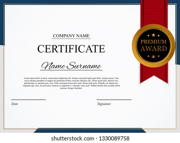 Certificate template Background. Award diploma design blank. Vector Illustration EPS10