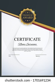 Certificate template Background. Award diploma design blank. Vector Illustration EPS10