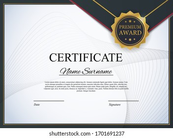 Certificate template Background. Award diploma design blank. Vector Illustration EPS10