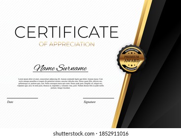 Certificate template Background. Award diploma design blank. Vector Illustration EPS10