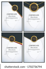 Certificate template Background Collection Set. Award diploma design blank. Vector Illustration EPS10