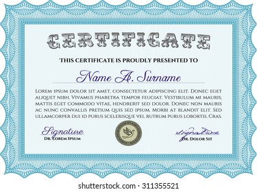 Plantilla de certificado. Con fondo. Diseño retro. Patrón vectorial que se utiliza en dinero y certificado.