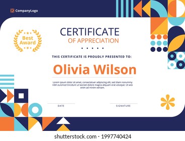 Certificate template best award premium Vector