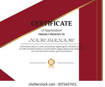 certificate template black red color awards elegant simple curve graduation certificate vector 