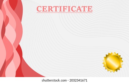 plantilla de certificado, certificado en blanco con ornamento rojo