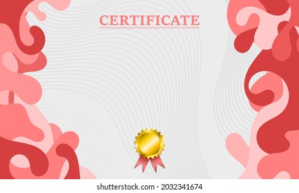 certificate template, blank certificate with red ornament