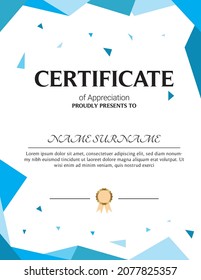 plantilla de certificado color de imagen azul premia el elegante y lujoso vector moderno