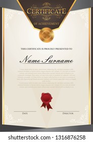 Certificate template with border