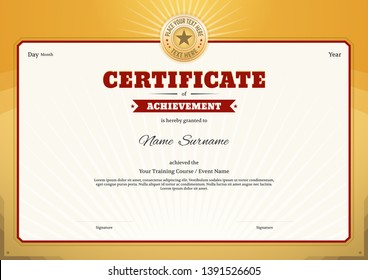 Certificate template border frame, Diploma design for sport event