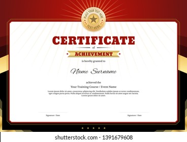 Certificate template border frame, Diploma design for sport event