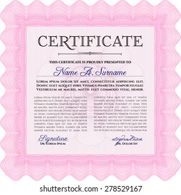 Certificate template. Border, frame.With quality background. Artistry design. 