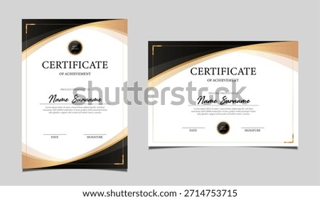 Certificate template border template with luxury and modern line pattern. Certificate of achievement, awards diploma. vector design. 