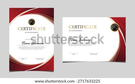 Certificate template border template with luxury and modern line pattern. Certificate of achievement, awards diploma. vector design.