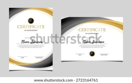 Certificate template border template with luxury and modern line pattern. Certificate of achievement, awards diploma. vector design.