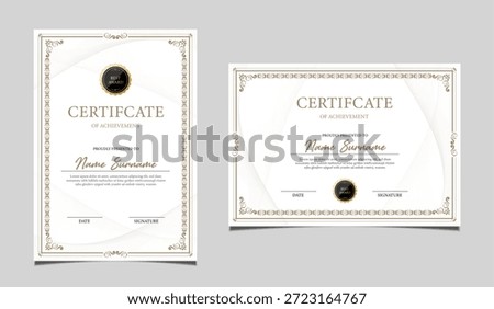 Certificate template border template with luxury and modern line pattern. Certificate of achievement, awards diploma. vector design.