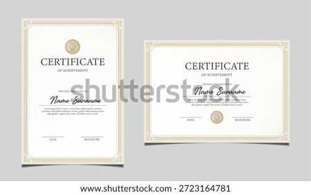 Certificate template border template with luxury and modern line pattern. Certificate of achievement, awards diploma. vector design.