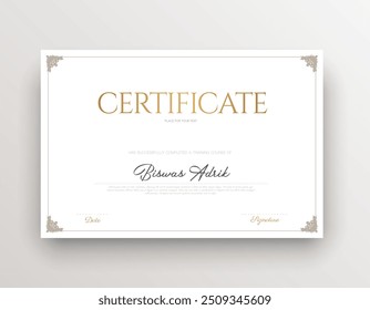 Certificate Template Business Training Achievement with Elegant and luxurious certificate awards template