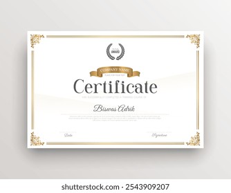 Modelo de Certificado Realização de Treinamento Empresarial com Elegante e luxuoso modelo de prêmios de certificado