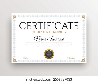 Certificate Template Business Training Achievement with Elegant and luxurious certificate awards template