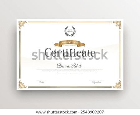 Certificate Template Business Training Achievement with Elegant and luxurious certificate awards template