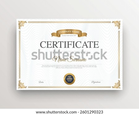 Certificate Template Business Training Achievement with Elegant and luxurious certificate awards template Diploma 
