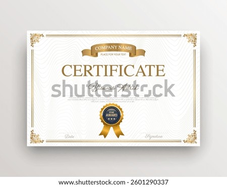 Certificate Template Business Training Achievement with Elegant and luxurious certificate awards template Diploma 