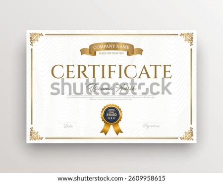 Certificate Template Business Training Achievement with Elegant and luxurious certificate awards template