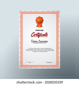 certificate template with classic and modern pattern, and vector illustration