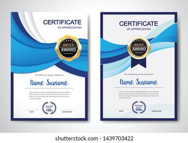 Certificate template clean and modern for diploma, official or different awards Vector illustration