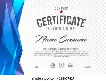 certificate template with clean and modern pattern