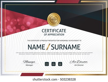 certificate template with clean and modern pattern,diploma,Vector illustration 