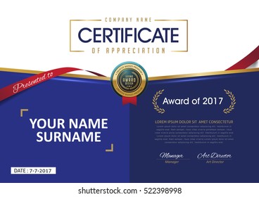 certificate template with clean and modern pattern,diploma,Vector illustration 