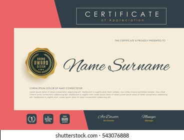 certificate template with clean and modern pattern,diploma,Vector illustration 