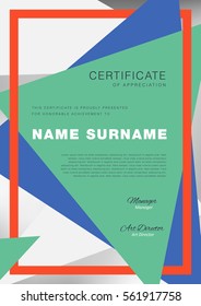 certificate template with clean and modern pattern,diploma,Vector illustration 