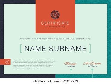 Certificate Template With Clean And Modern Pattern,diploma,Vector 