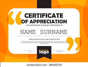 certificate template with clean and modern pattern,quote and note,Vector illustration 