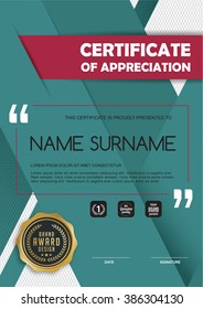 certificate template with clean and modern pattern,quote and note,Vector illustration 