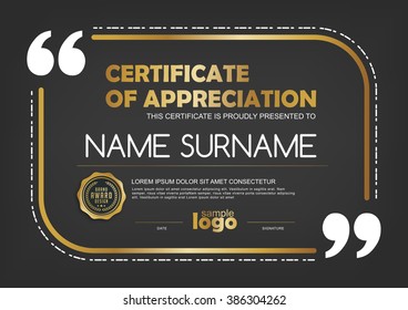 certificate template with clean and modern pattern,quote and note,Vector illustration 