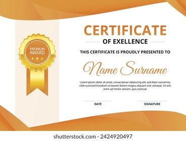 Certificate template with clean and modern pattern,Vector illustration