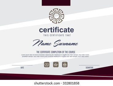 certificate template with clean and modern pattern,Vector illustration 