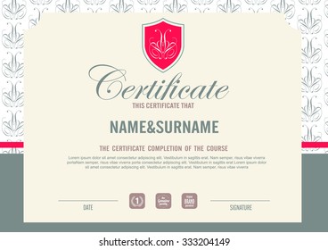 certificate template with clean and modern pattern,Vector illustration