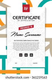 certificate template with clean and modern pattern,Vector illustration 